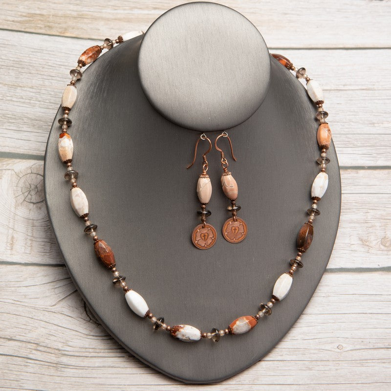Jennifer’s Jasper Luther’s Rose Earring and Necklace Set
