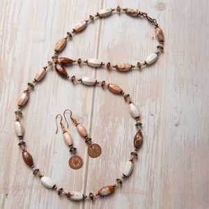 Jennifer’s Jasper Luther’s Rose Earring and Necklace Set