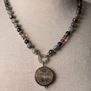 Jennifer's Kyanite and Smokey Quartz Luther's Rose Necklace