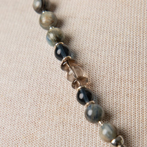 Jennifer's Kyanite and Smokey Quartz Luther's Rose Necklace