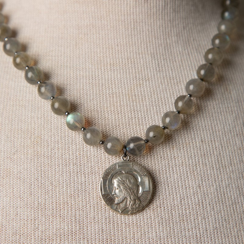 Jennifer's Labradorite Jesus I Am A Lutheran Necklace