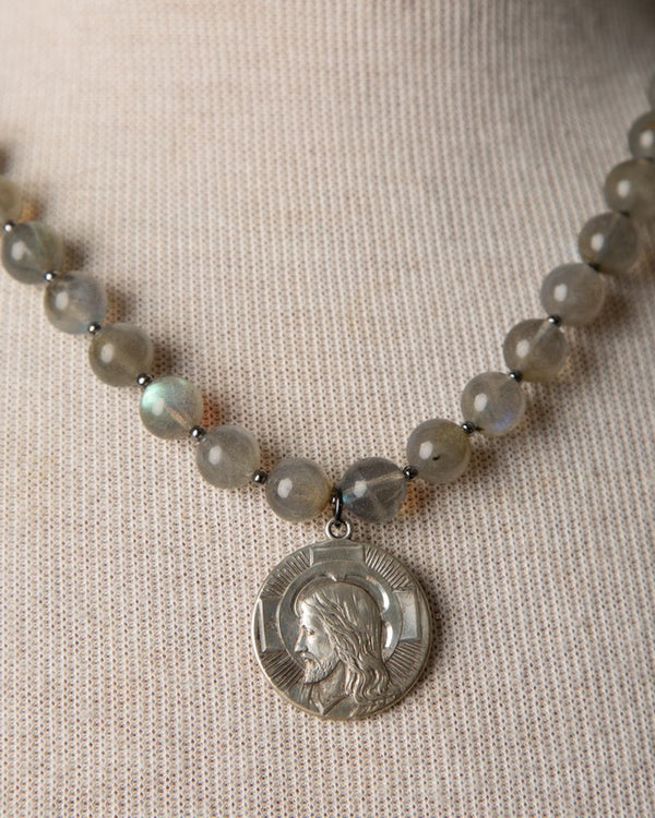 Jennifer's Labradorite Jesus I Am A Lutheran Necklace