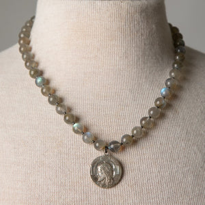 Jennifer's Labradorite Jesus I Am A Lutheran Necklace