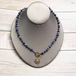 Jennifer’s Lapis Lazuli Vintage Luther’s Rose Necklace