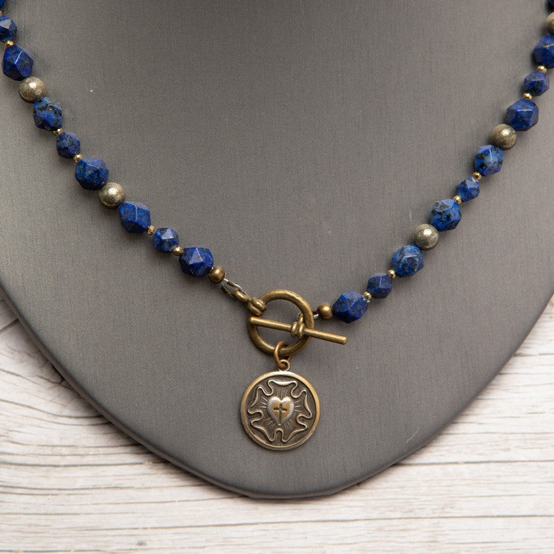 Jennifer’s Lapis Lazuli Vintage Luther’s Rose Necklace