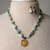 Jennifer's Larimar and Smoky Quartz Gold Plated Luther's Rose Necklace and Earring Set
