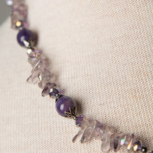 Jennifer's Lavender and Purple Cross Necklace