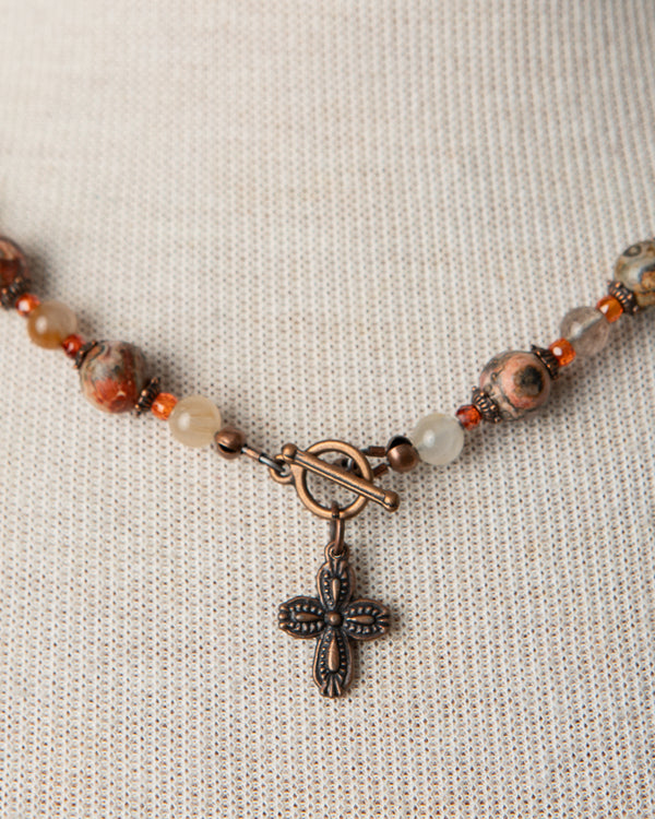 Jennifer’s Jasper Cross Necklace
