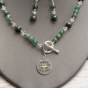 Jennifer’s Moss Green Christmas Necklace and Earring Set