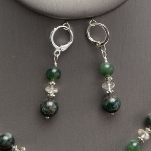 Jennifer’s Moss Green Christmas Necklace and Earring Set