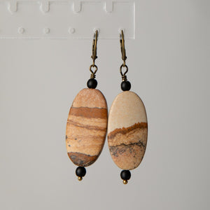 Jennifer’s Picture Jasper Bronze Cross Necklace and Earring Set