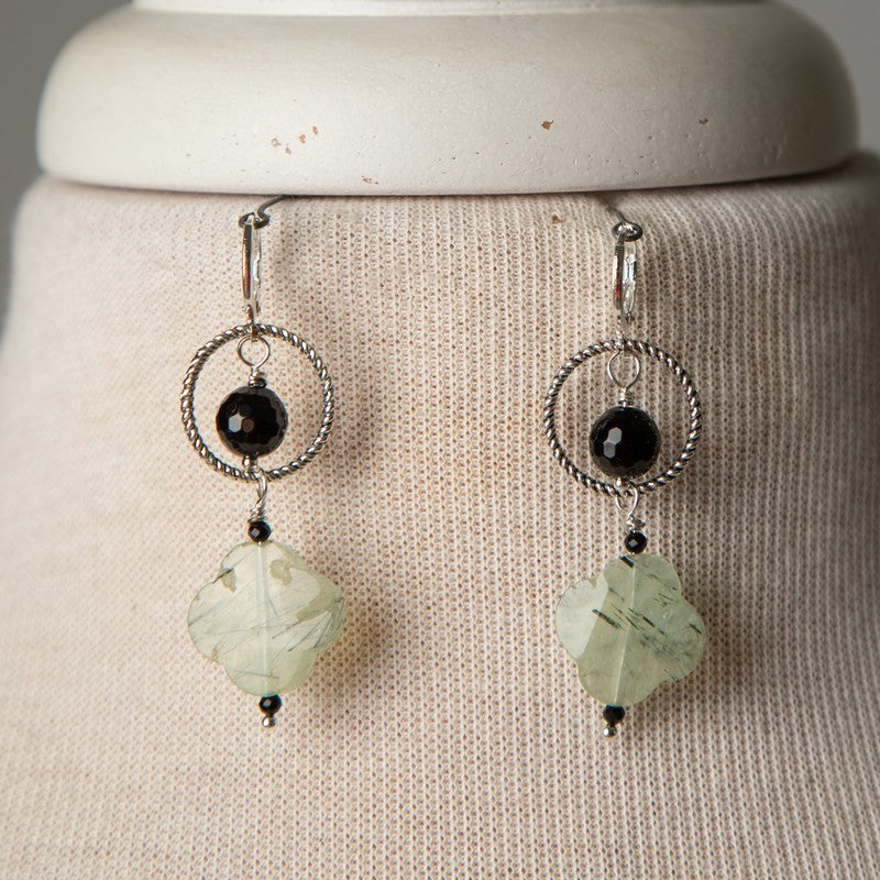 Jennifer's Prehnite Quatrefoil Earrings