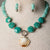 Jennifer's Russian Amazonite Nugget Baptism Shell Necklace and Earring Set