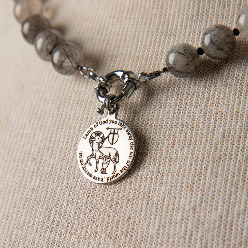 Jennifer's Rutilated Quartz Lamb of God Necklace