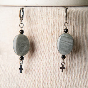 Jennifer's Suede Eagle Eye Side-tie Necklace and Earring Set