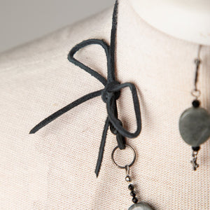 Jennifer's Suede Eagle Eye Side-tie Necklace and Earring Set