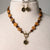 Jennifer's Swirl Glass and MOP Trinity Rose Necklace and Earring Set