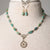 Jennifer's Turquoise and Crystal Luther's Rose Necklace and Earring Set
