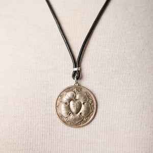 Jennifer's Unisex Leather and Luther's Rose Necklace