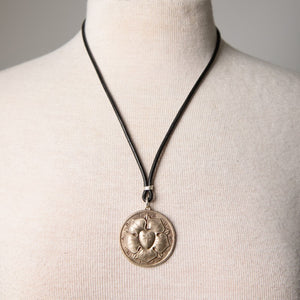 Jennifer's Unisex Leather and Luther's Rose Necklace