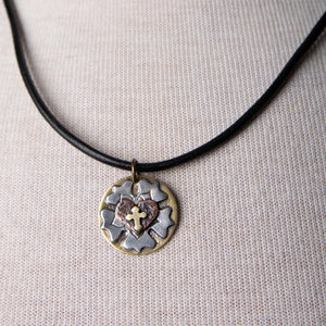 Jennifer's Unisex Mixed-Metals Luther's Seal Necklace