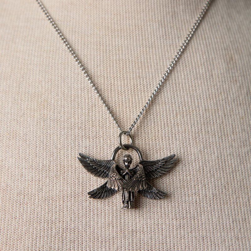 Jennifer's Unisex Stainless Steel Angel Necklace