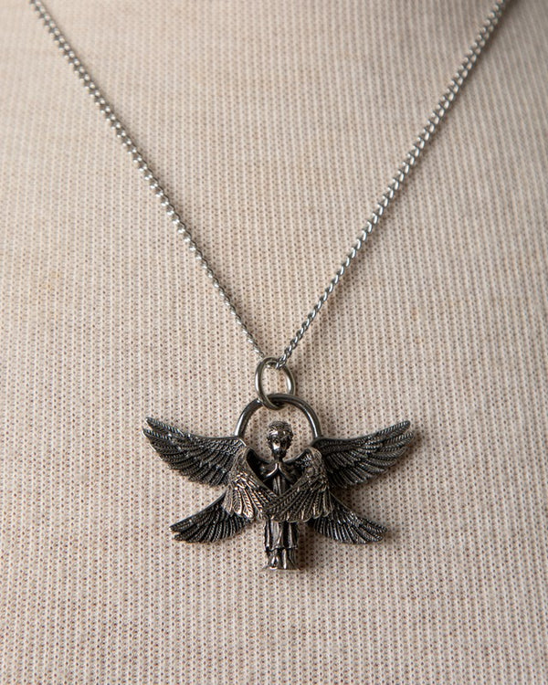 Jennifer's Unisex Stainless Steel Angel Necklace
