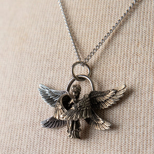 Jennifer's Unisex Stainless Steel Angel Necklace