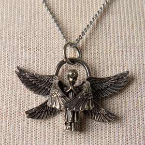 Jennifer's Unisex Stainless Steel Angel Necklace