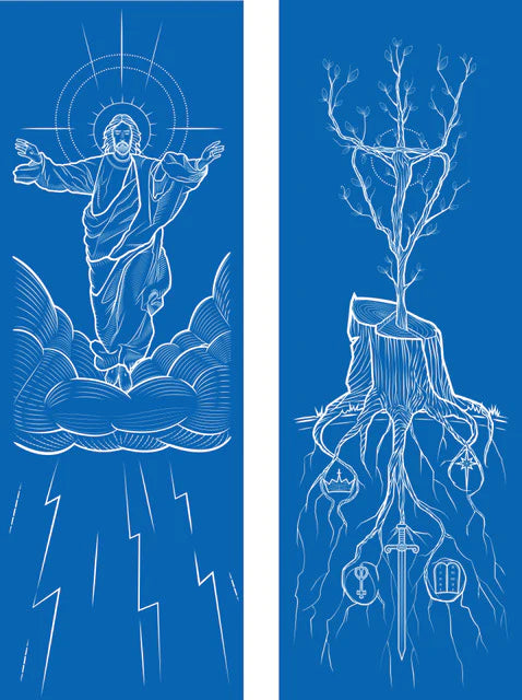 Ad Crucem Advent Stump and Shoot Banner Set - Blue