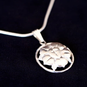 St Thomas Large Sterling Silver Luther Rose Pendant