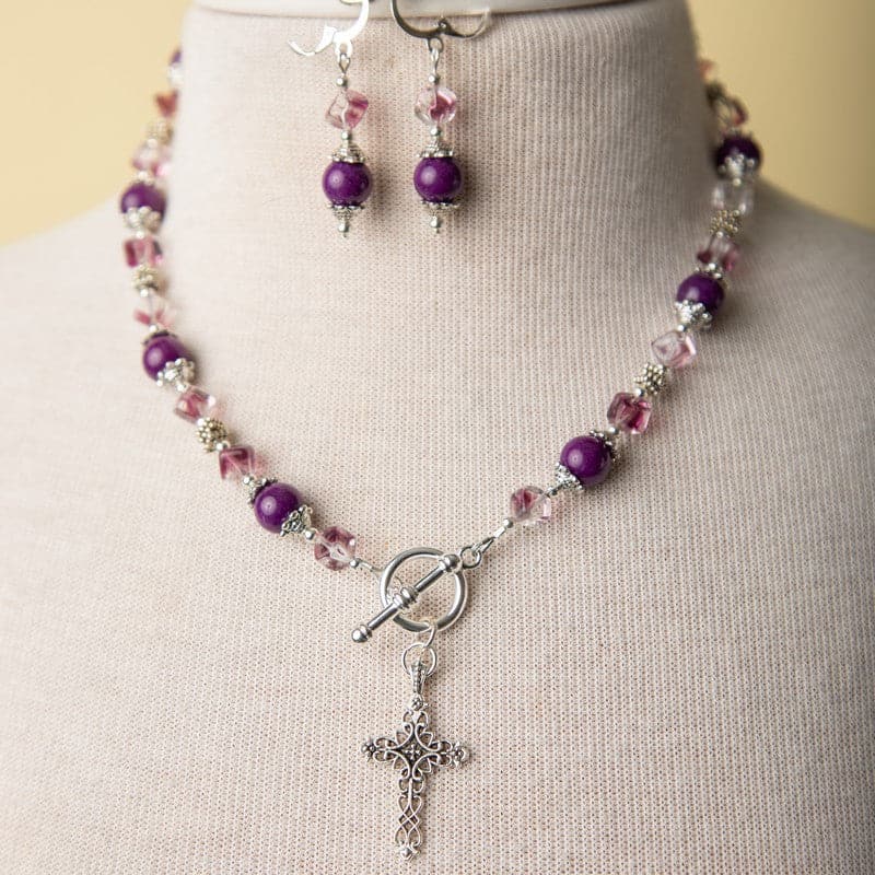 Emporio Armani Large Purple Beads Necklace