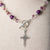 Jennifer’s Purple River Stone Filigree Cross Necklace and Earring Set