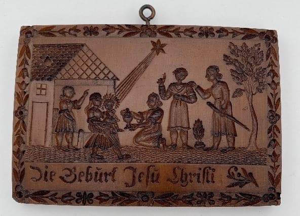 Rectangular Nativity German Script Springerle Cookie Mold