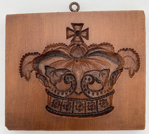Royal Crown Springerle Cookie Mold with matching Red Cookie Cutter