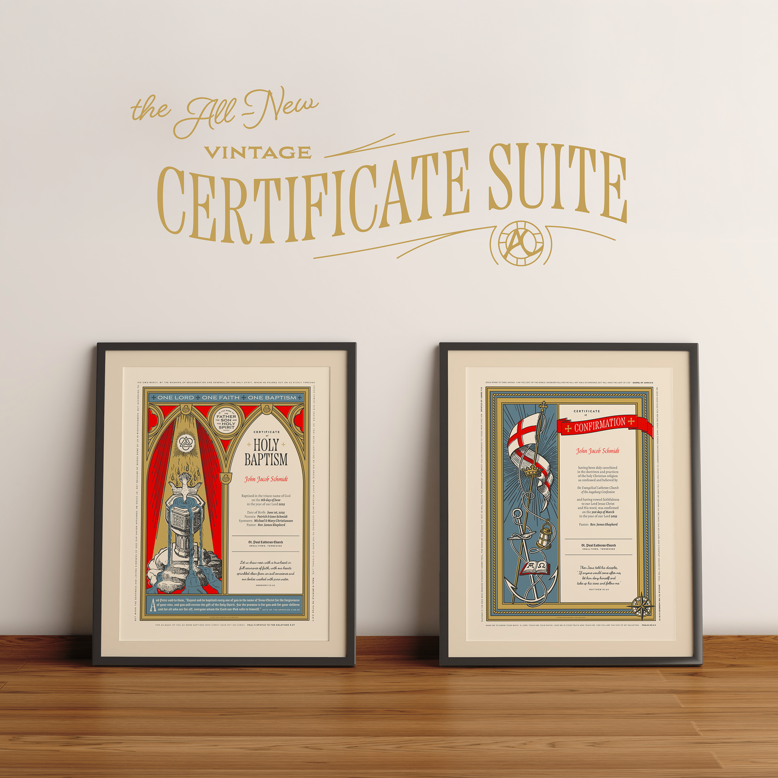 Ad Crucem Suite of Seven Church Certificates