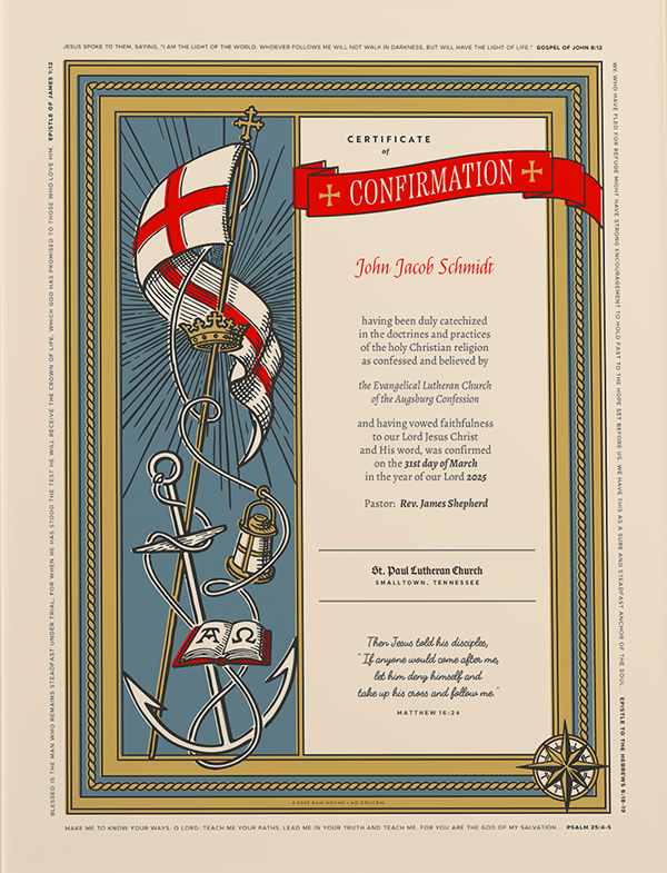 Ad Crucem Congregational Confirmation Certificate - Unlimited Printing