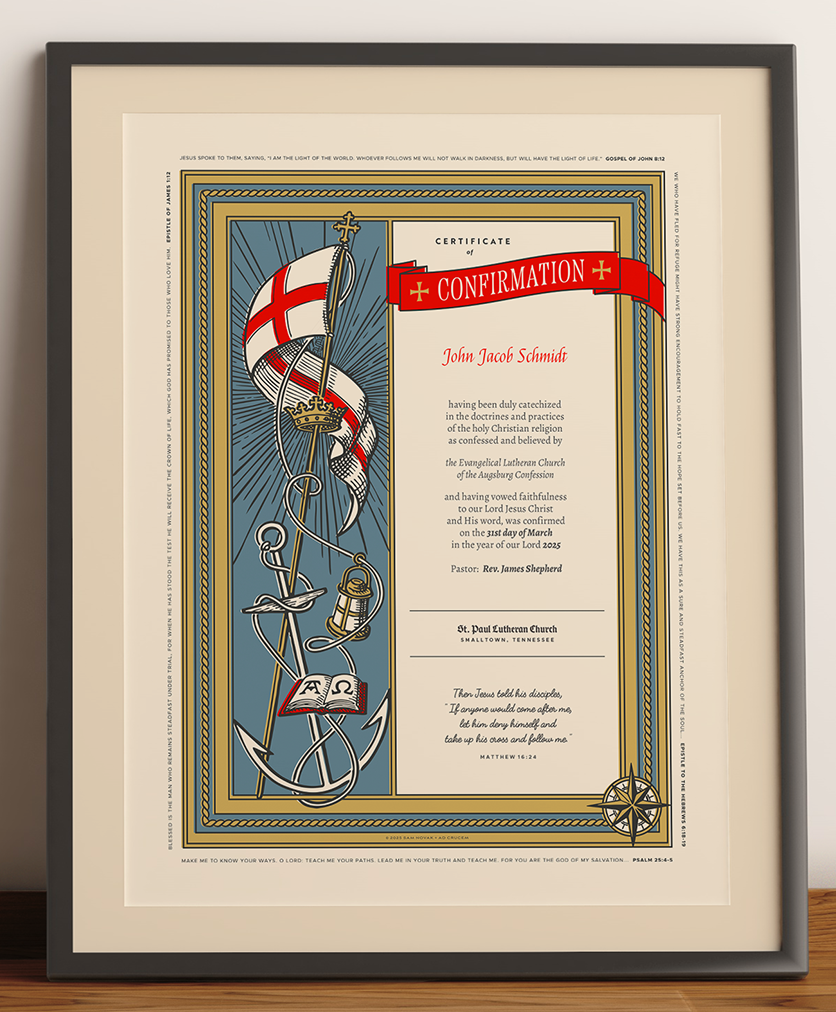Ad Crucem Congregational Confirmation Certificate - Unlimited Printing
