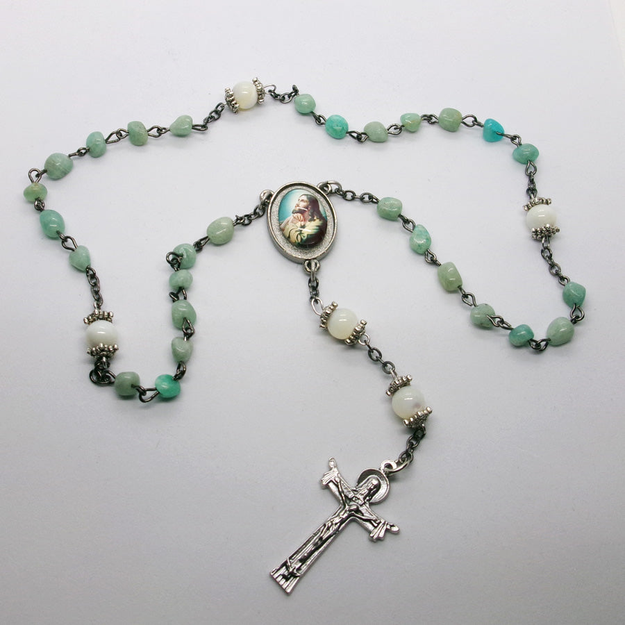 Kelly's Amazonite and Mother-of-Pearl Prayer Beads