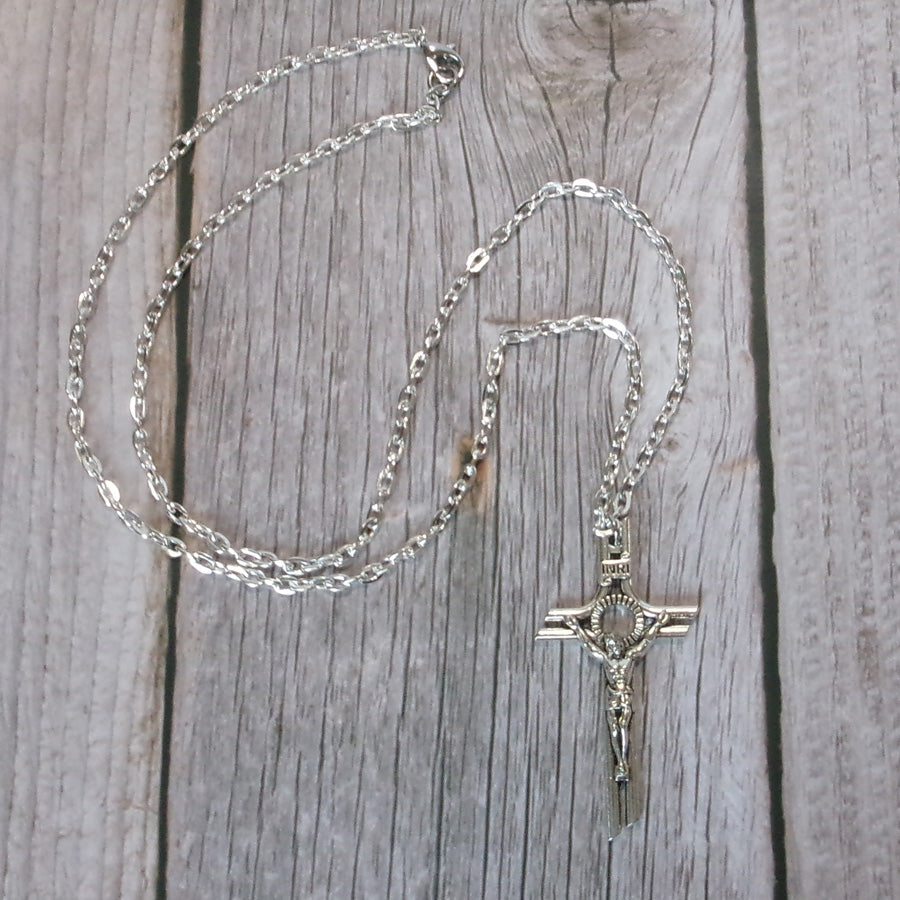Kelly's Angled Bar Crucifix Necklace