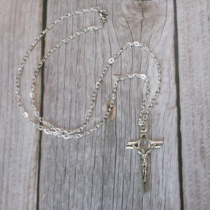 Kelly's Angled Bar Crucifix Necklace