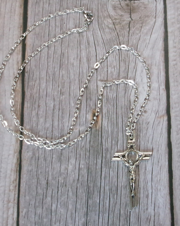Kelly's Angled Bar Crucifix Necklace