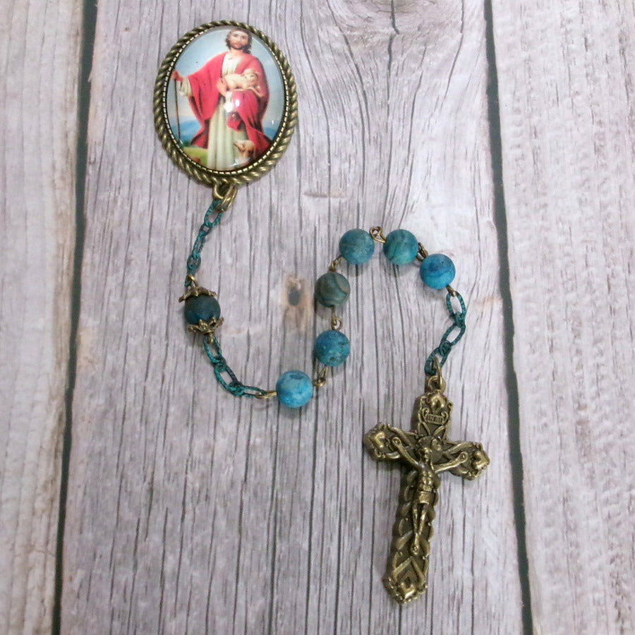 Kelly's Blue Agate Good Shepherd Chaplet