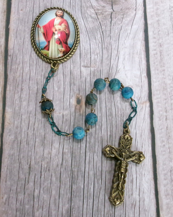 Kelly's Blue Agate Good Shepherd Chaplet