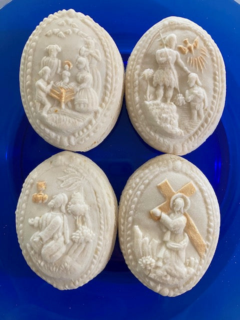Oval Life of Christ Springerle Cookie Mold - 4 images