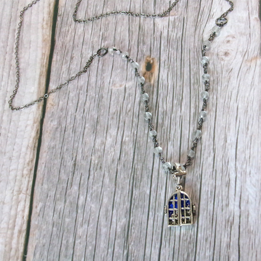 Kelly's Crystal Nativity Window Necklace