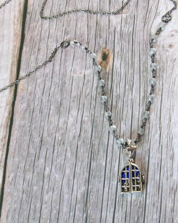Kelly's Crystal Nativity Window Necklace