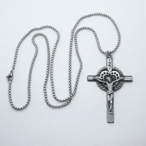 Kelly's Dimpled Heart Crucifix Necklace