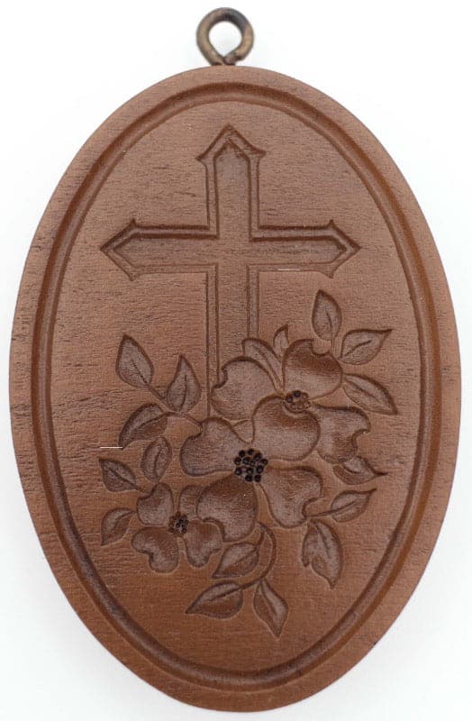 Easter Cross with Woodland Flowers Springerle Cookie Mold
