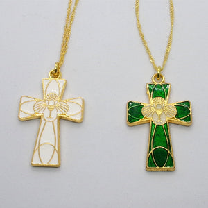 Kelly's Enameled Communion Cross Necklace
